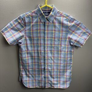 Cremieux Classics Men's  Short Sleeve Plaid Supima Cotton Button Down Shirt